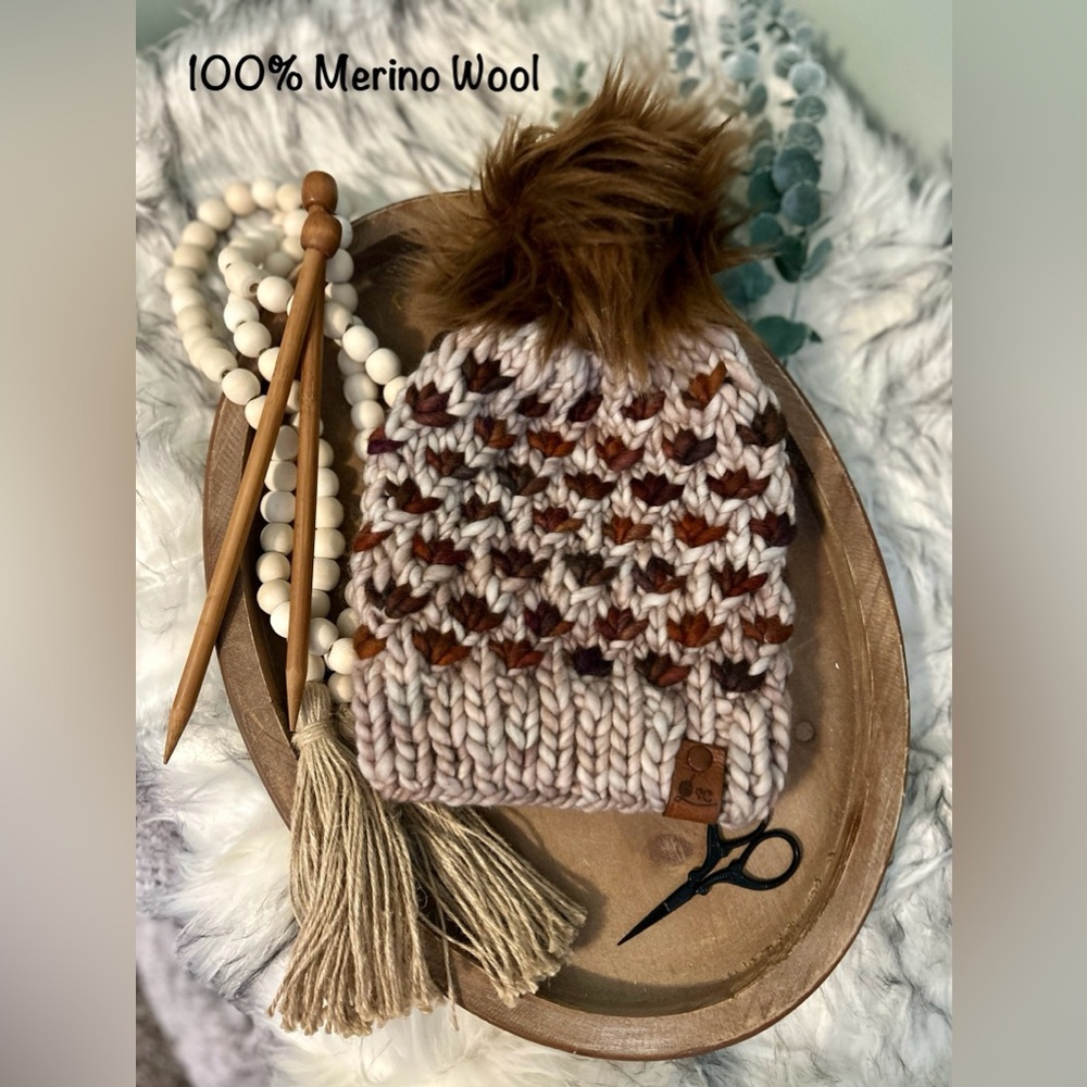 Hand knit beanie